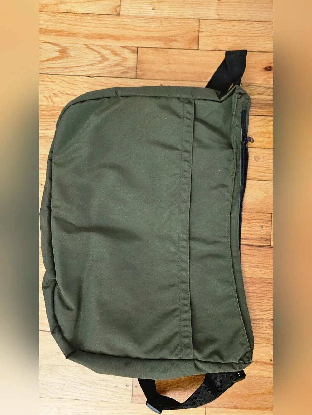 Hugo Boss Olive Messenger Bag with Red Zip